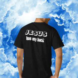 Camiseta Jesus tem as minhas costas preto e branco