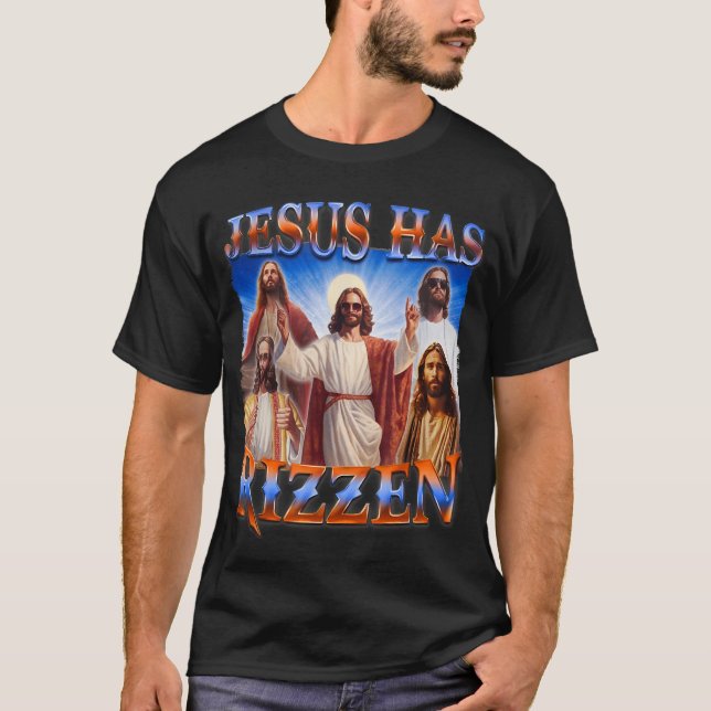 Camiseta Jesus Tem Rizzen - Ele É Rizzen Jesus Rizz (Frente)