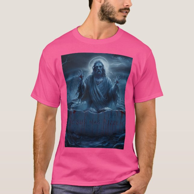 Camiseta Jesus Tem Rizzen. Jesus Zombie Funny (Frente)