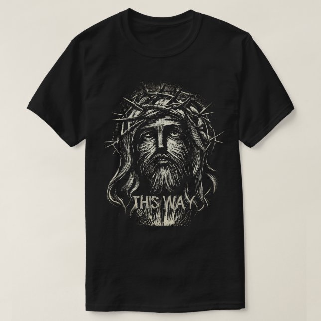 Camiseta Jesus "This Way" Bold Graphic T Shirt (Frente do Design)
