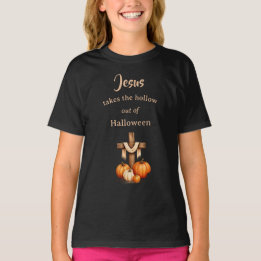 Camiseta Jesus tira o oco do Halloween das crianças