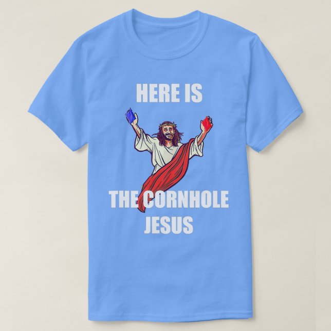 Camiseta Jesus Tocando o Cristo de Cornhole (Frente do Design)