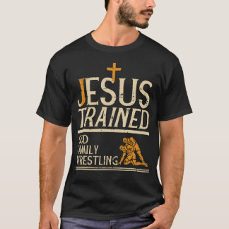 Camiseta Jesus Trained God Family Wrestling Christian Wrest
