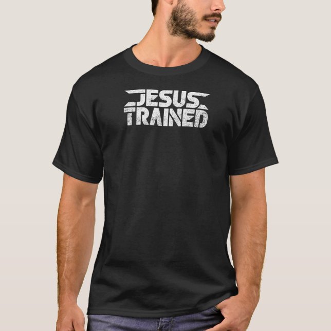 Camiseta Jesus Trained God Family Wrestling Tee Christian W (Frente)