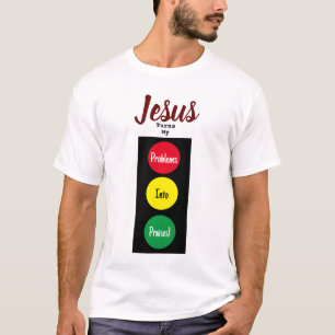 Camiseta JESUS Transforma Meus Problemas Em Louvores! Parag