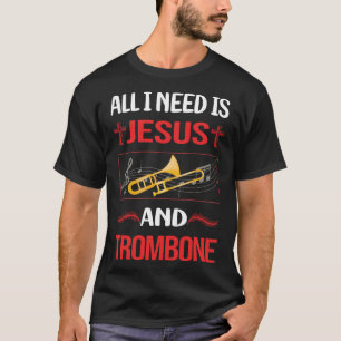 Camiseta Jesus Trombone Tocador de Trombone Engraçado