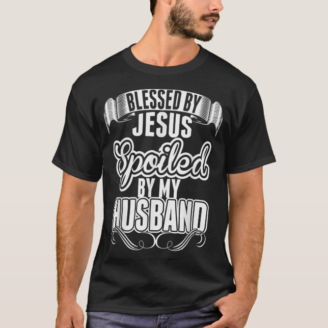 Camiseta Jesus Tshirt abençoada por Jesus, mimada pelo meu  (Frente)