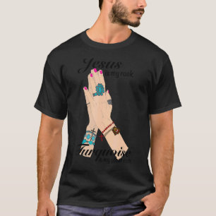 Camiseta Jesus Turquesa Pedra Preciosa Cowgirl É Minha Roch
