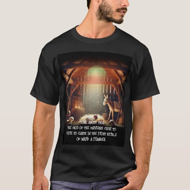 Camiseta Jesus veio a um Manger (Frente)