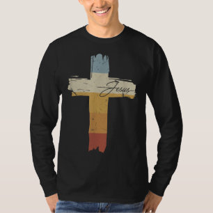 Camiseta Jesus Vintage Impressão Faith Cruz Faith Igreja de