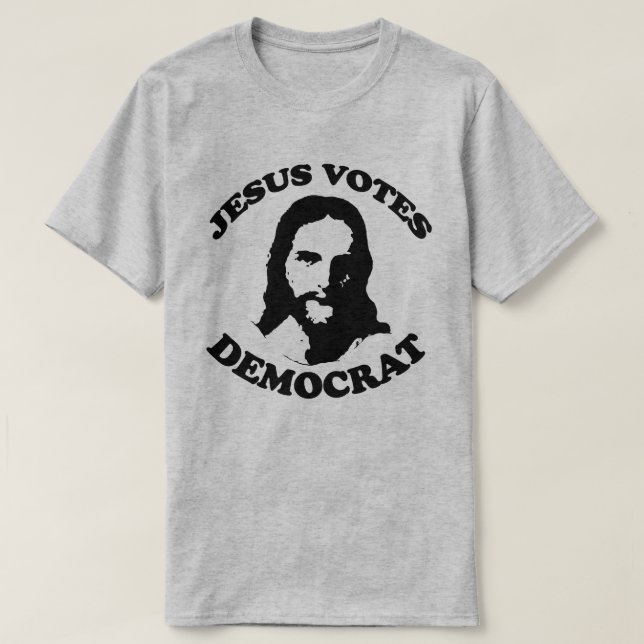 Camiseta Jesus vota democrata (Frente do Design)