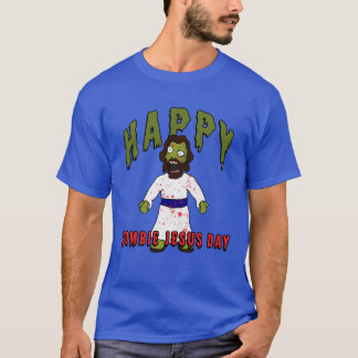 Camiseta Jesus Zumbi Sinistro quer CÉREBROS Feliz Dia de Je