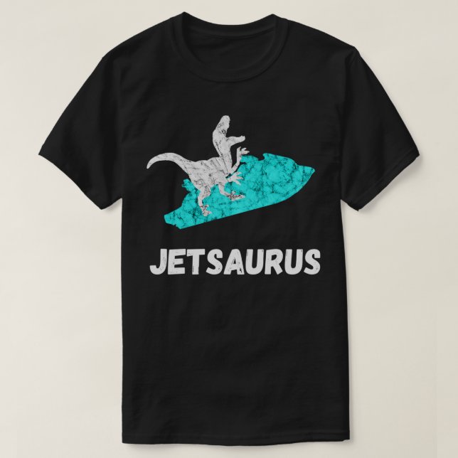 Camiseta Jet Ski Dinossauros Engraçado Água Jetski Dino Wat (Frente do Design)