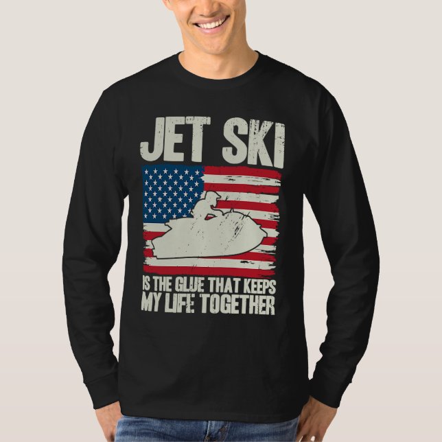 Camiseta Jet Ski Keeps My Life Together American Flag (Frente)
