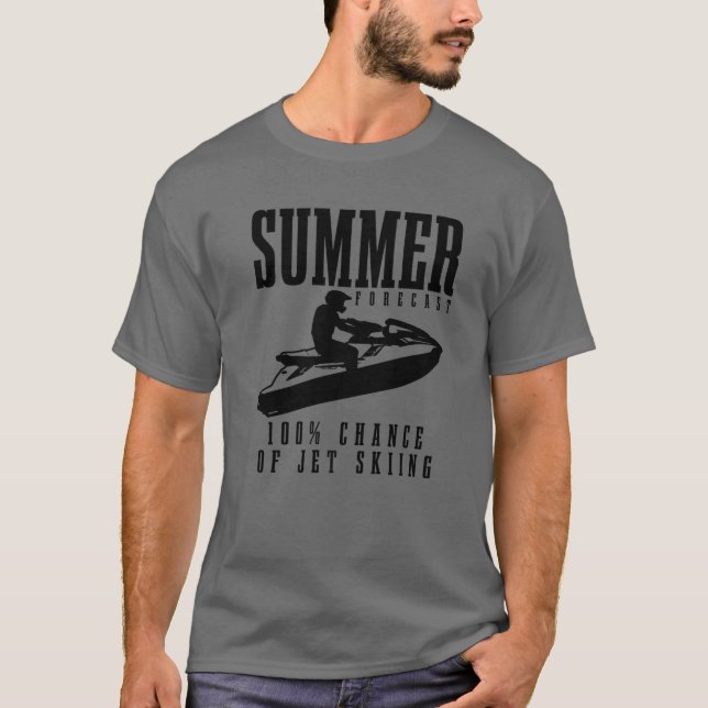 Camiseta Jet Ski Summer Previsão 100% De Chance De Esqui Je (Frente)