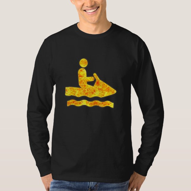 Camiseta Jetski Jet Ski Surfing Fire Flames (Frente)