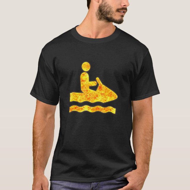 Camiseta Jetski Jet Ski Surfing Fire Flames (Frente)
