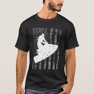 Camiseta Jetski Usa Flag Water Sports Jet Skiing Cinza Amer