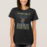 Camiseta Jewdolph Ugly Hanukkah Sweater Reindeer Menorah Ch<br><div class="desc">Jewdolph Ugly Hanukkah Sweater Reindeer Menorah Chanukah</div>