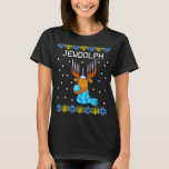 Camiseta Jewdolph Ugly Hanukkah Sweater Reindeer Menorah Ch<br><div class="desc">Jewdolph Ugly Hanukkah Sweater Reindeer Menorah Chanukah</div>