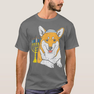 Camiseta Jewish Corgi Dog Menorah Hanukkah Pajamas Chanukah