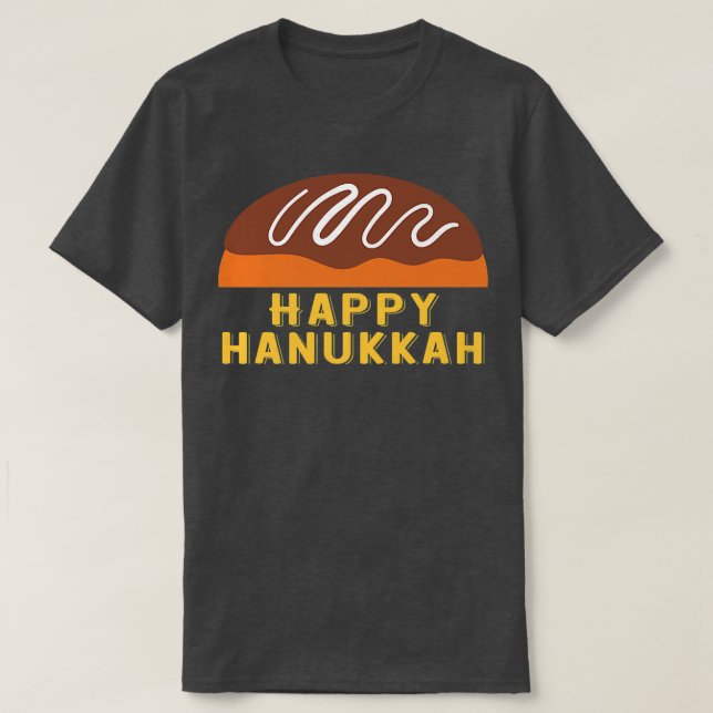 Camiseta Jewish Holiday Chanukah Sufganiyah Saying Happy Ha (Frente do Design)