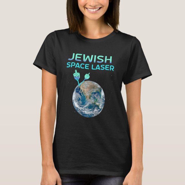 Camiseta Jewish Space Laser Funny Trending Secret Jewish Sp (Frente)