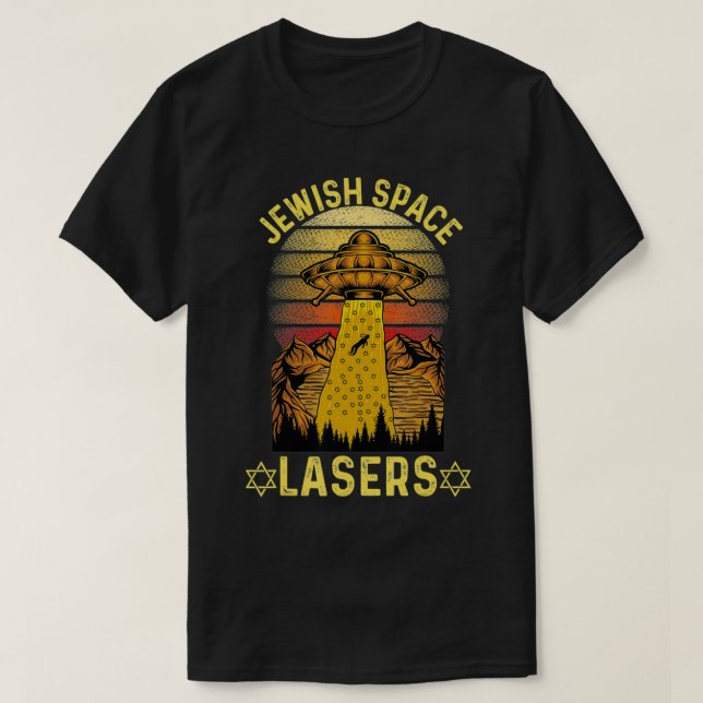 Camiseta Jewish Space Laser Retro Vintage  (Frente do Design)