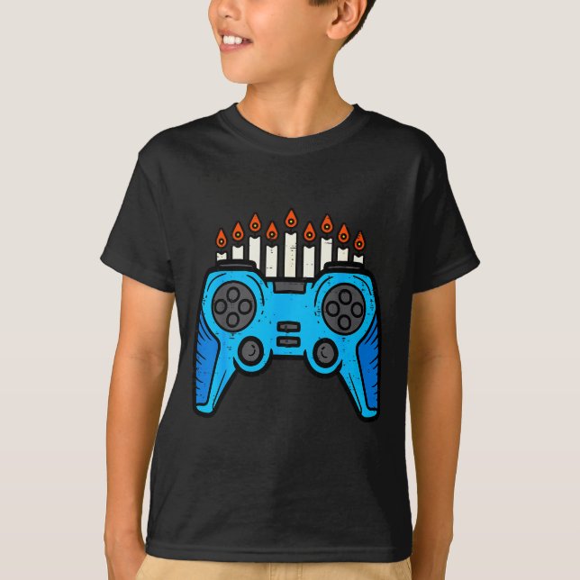 Camiseta Jewish Video Game Gamer Hanukkah Chanukah Men Boy  (Frente)