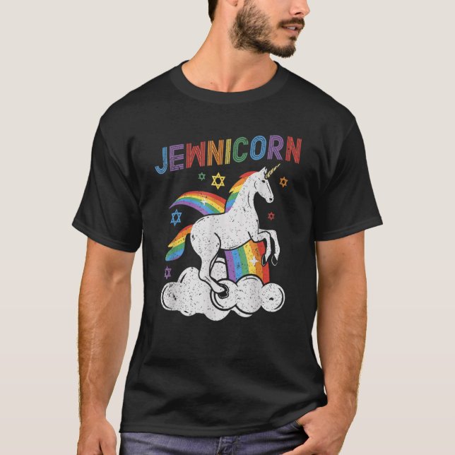 Camiseta Jewnicorn Shirt Funny Unicorn Rosh Hashanah Hanukk (Frente)