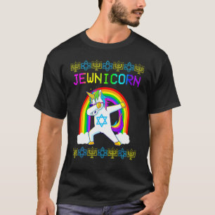 Camiseta Jewnicorn Ugly Hanukkah Sweater Dabbing Unicorn Ch