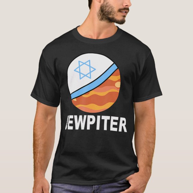 Camiseta Jewpiter Cute Jewish Jupiter Planet Fan Yamaka Sol (Frente)