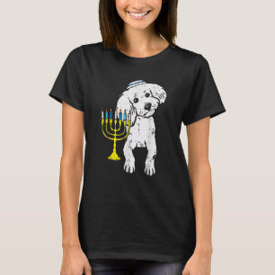 Camiseta JewPoodle Dog Menorah Hanukkah Pajamas Chanuka