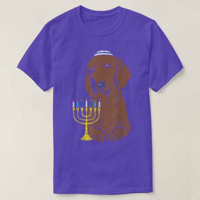 Camiseta Jewshund Wiener Dog Hanukkah Pajamas Chanu (Frente do Design)
