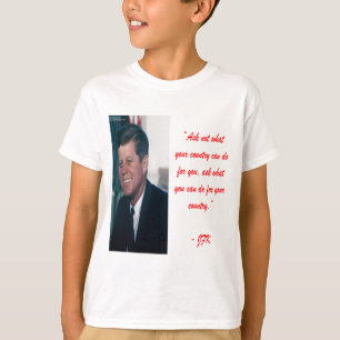 Camiseta JFK & Citação Pergunte Não
