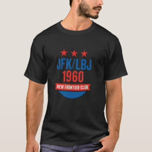 Camiseta JFK LBJ 1960 Nova Fronteira Campanha John F Kenned