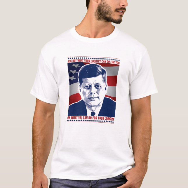 Camiseta JFK perguntam não o que seu país pode fazer para (Frente)