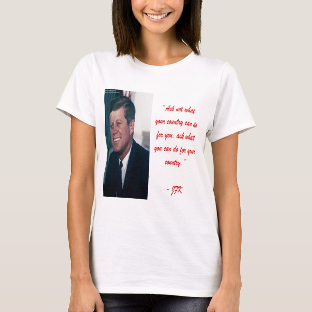 Camiseta JFK & Perguntar sem Cotação (Frente)