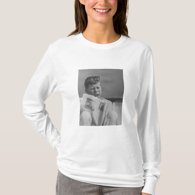 Camiseta JFK que relaxa fora (Frente)
