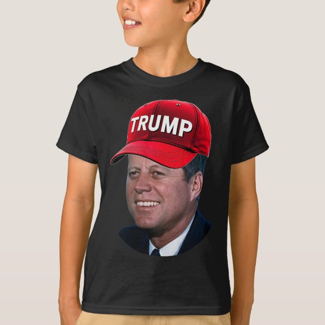 Camiseta Jfk Vestindo Trump Hat Engraçado John F Kennedy Me (Frente)