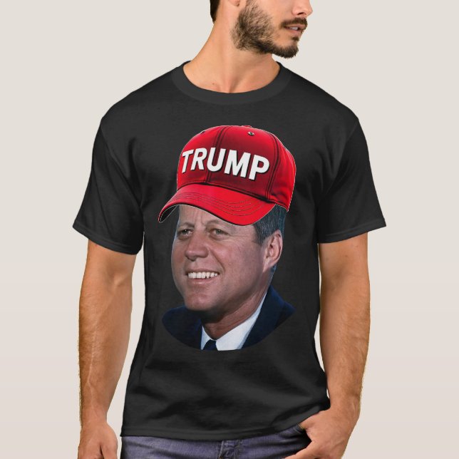 Camiseta Jfk Vestindo Trump Hat Engraçado John F Kennedy Me (Frente)