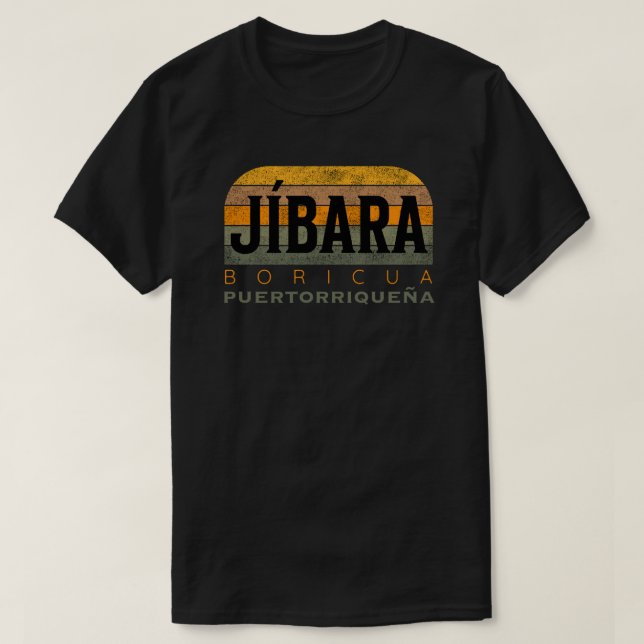 Camiseta Jibara Boricua Puertorriqueña (Frente do Design)