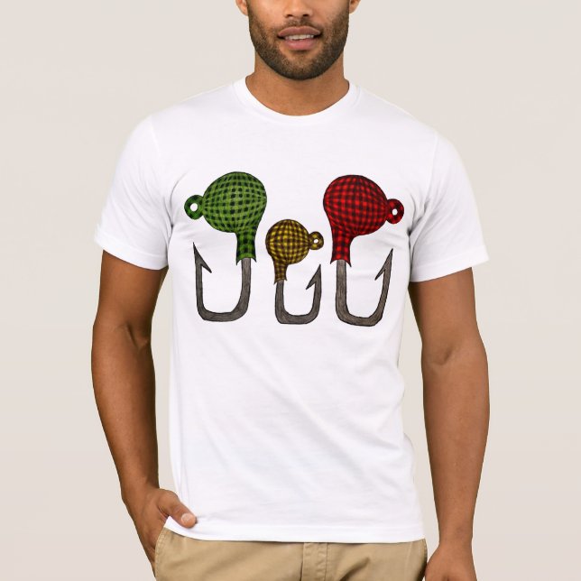 Camiseta jigheads dos peixes da xadrez - assinatura S de (Frente)