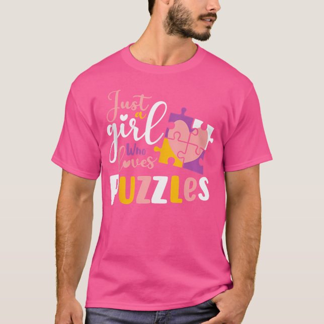 Camiseta Jigsaw Puzzle Lover Games  Just A Girl Who Loves P (Frente)