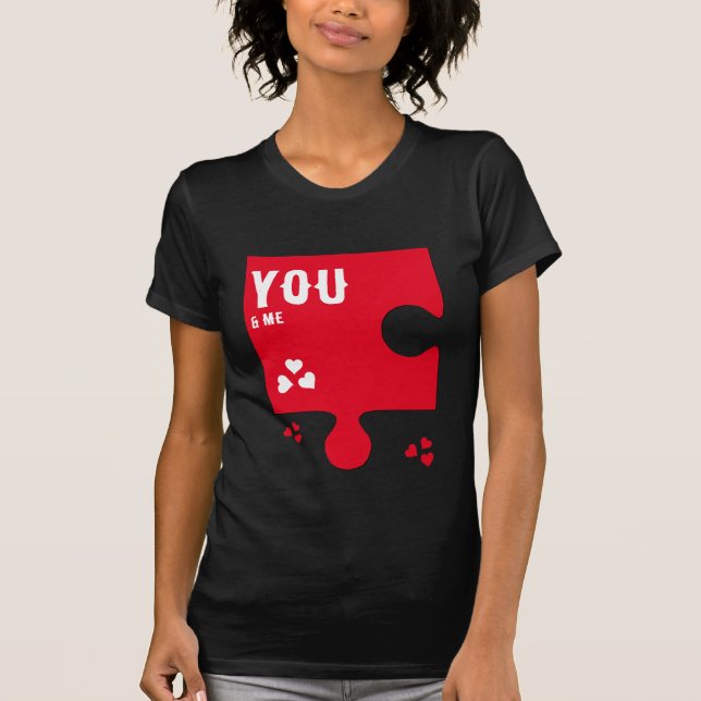Camiseta Jigsert Heart NÓS AJUSTADO JUNTOS Casais Namorados (Frente)
