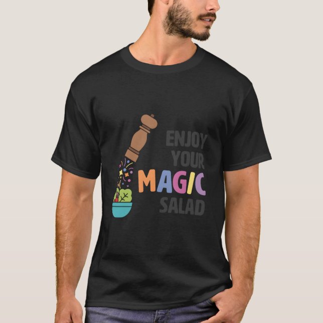 Camiseta Jim Gaffigan Aproveite Sua Salada Mágica (Frente)