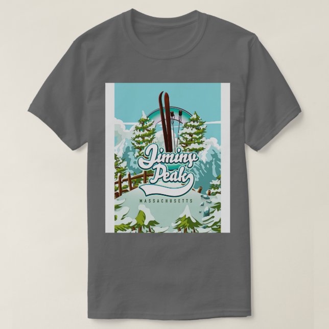 Camiseta Jiminy Peak massets esquiando poster (Frente do Design)
