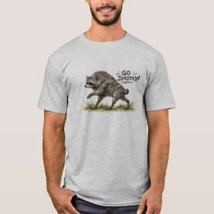 Camiseta Jimothy o Guaxinim na Grama