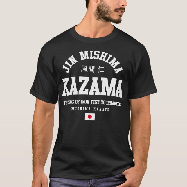 Camiseta Jin Mishima Kazama Tekken Karate Japão (Frente)