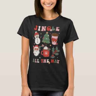 Camiseta Jingle All Way Retro Christmas Tree Papais noeis C